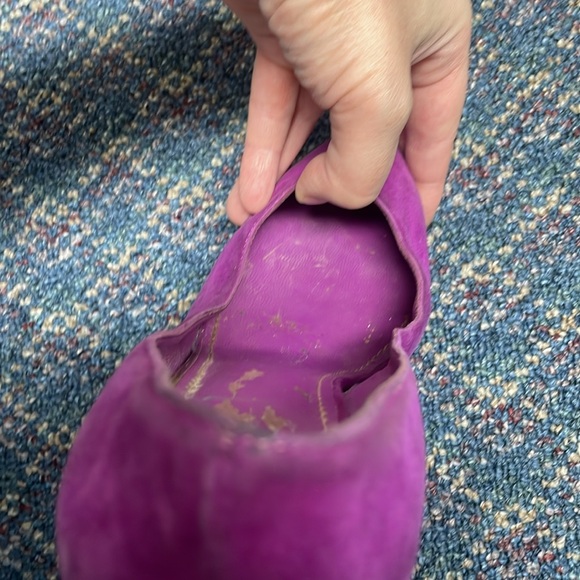 Preloved Saint Laurent Paris Purple Suede Janis Platform Pumps Size 39 - Picture 13 of 17